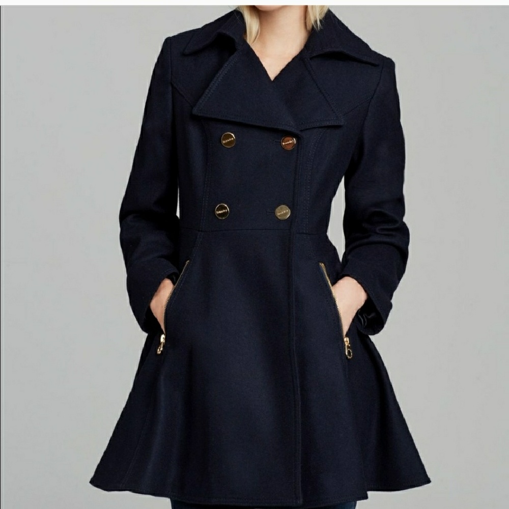 Wool Trench Coat Navy by Landry